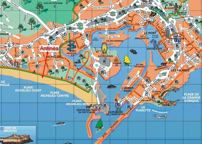 アパート Cap D'agde Antinea, Rochelongue, Piscine Et Parking *